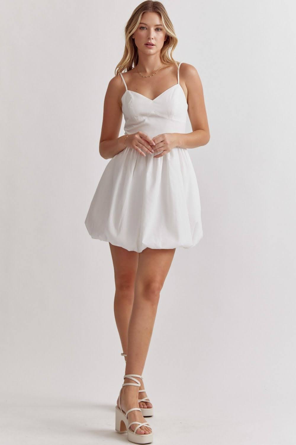 D22244 Off white strapless dress