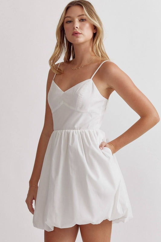 D22244 Off white strapless dress