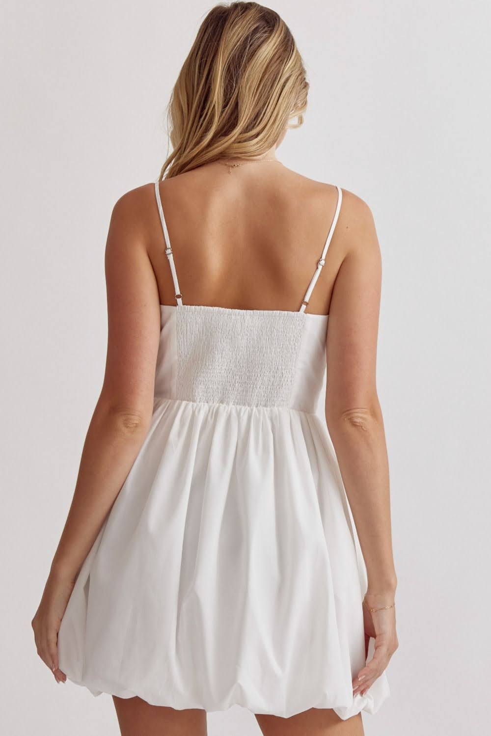 D22244 Off white strapless dress